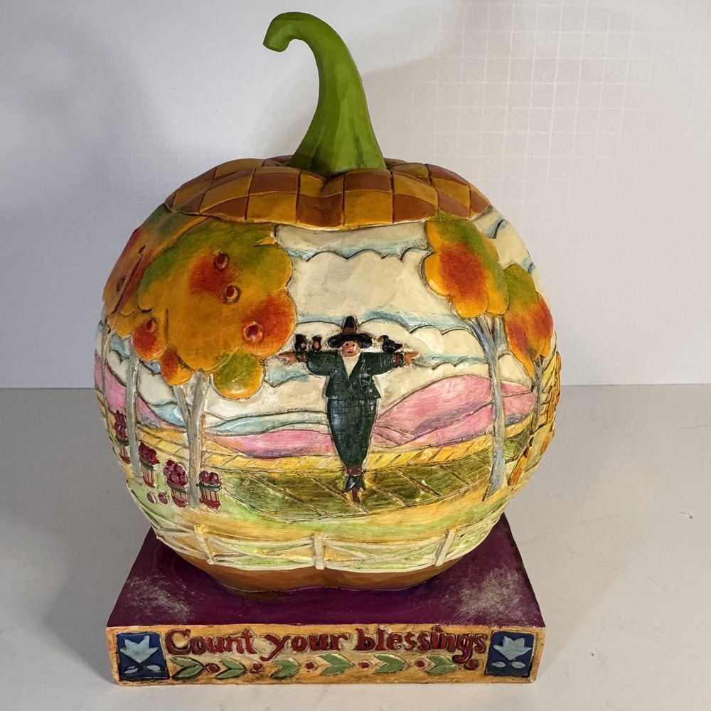 Jim Shore Heartwood Creek Count Your Blessings Pumpkin Autumn Thanksgiving NIB - Picture 7 of 9